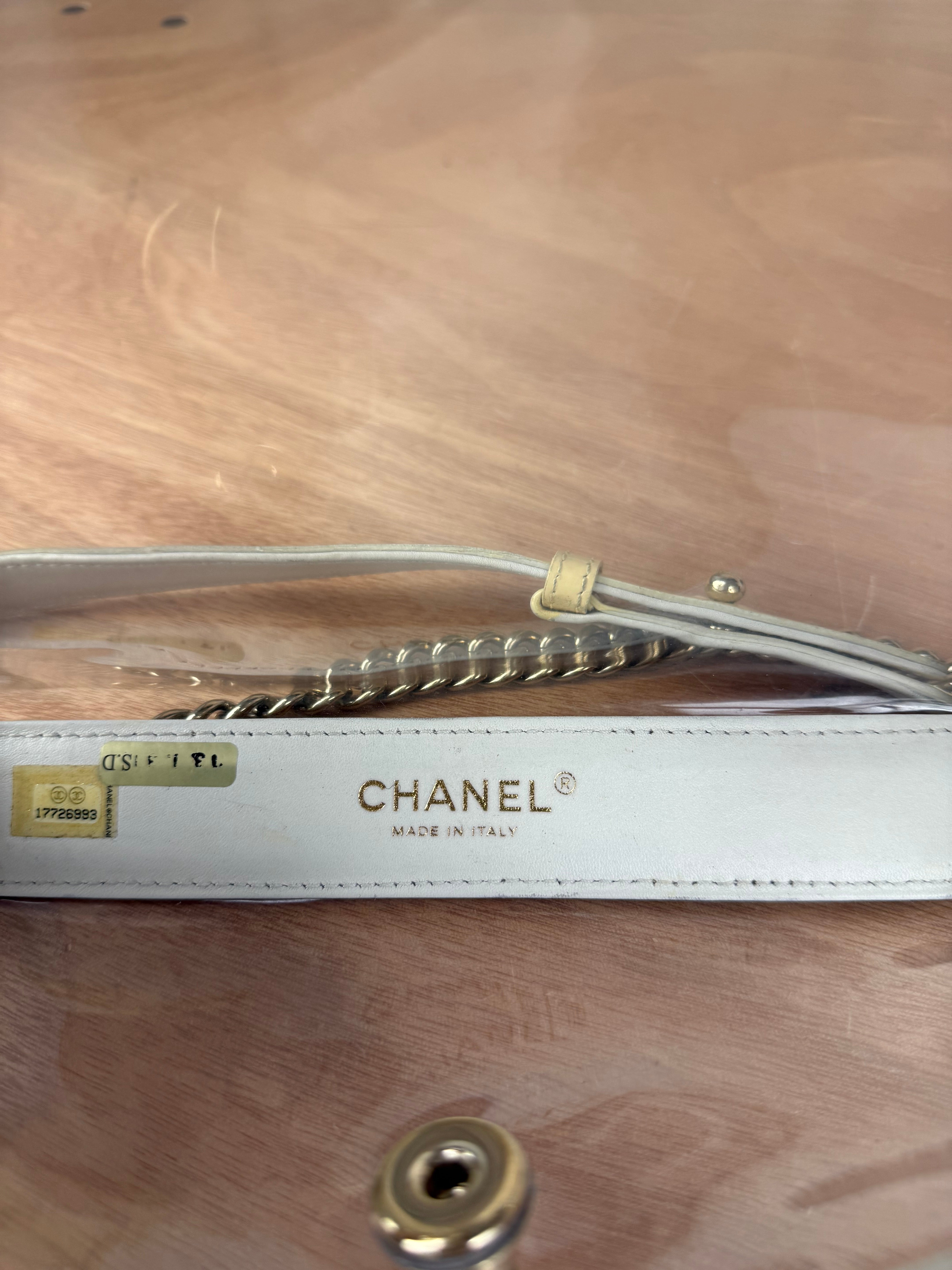 Chanel Yellow Clear PVC Classic Chain Flap Bag 2012