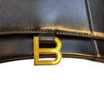 Balenciaga Black Leather Hourglass Handbag
