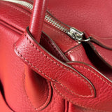 Hermes Rouge Clemence Leather Lindy 34