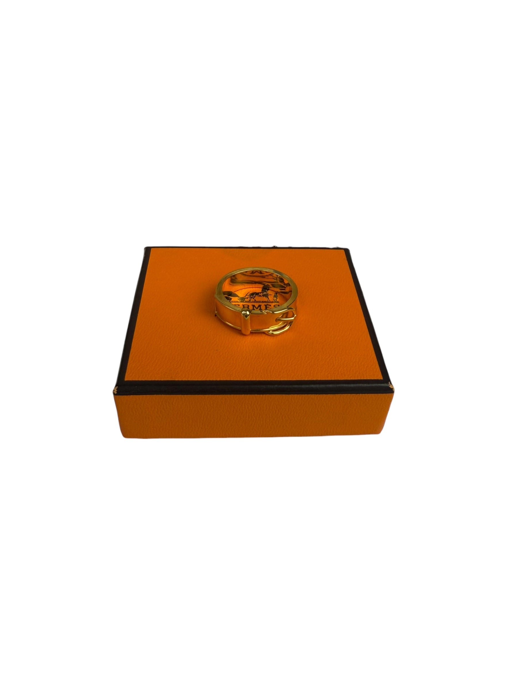 Hermes Gold Belt Buckle Scarf Ring