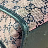Gucci Bicolor Leather Trim GG Canvas Two-Way Tote Bag