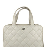 Chanel White CC Lambskin Wild Stitch Handbag 2003