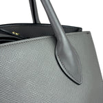 Prada Grey Saffiano Leather Two-Way Tote