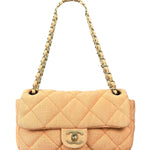 Chanel CC Flap Bag Peach Jersey Quilt