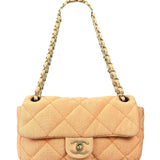 Chanel CC Flap Bag Peach Jersey Quilt