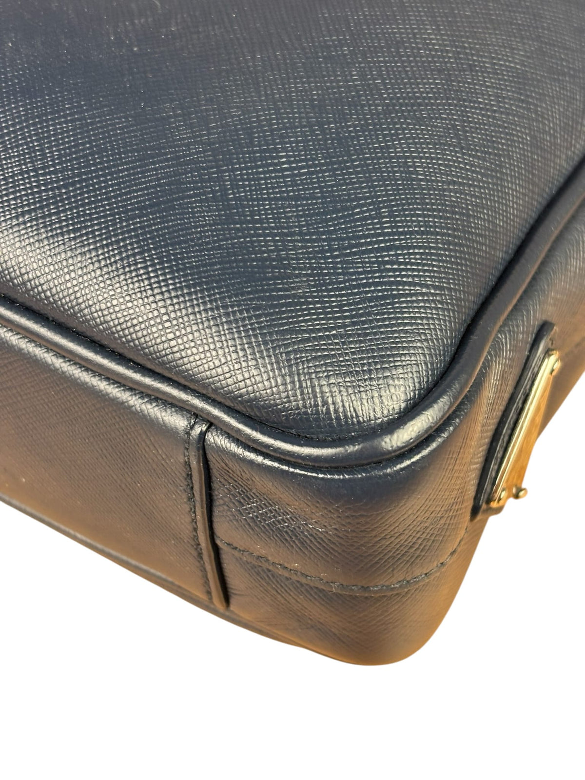 Prada Navy Saffiano Leather Laptop Work Bag