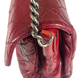 Chanel Red Quilted Calfskin Glazed Medium Duo Flap Bag 2012