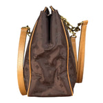 MCM Brown Nylon/Leather Visetos Monogram Shoulder/Tote Bag