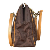 MCM Brown Nylon/Leather Visetos Monogram Shoulder/Tote Bag