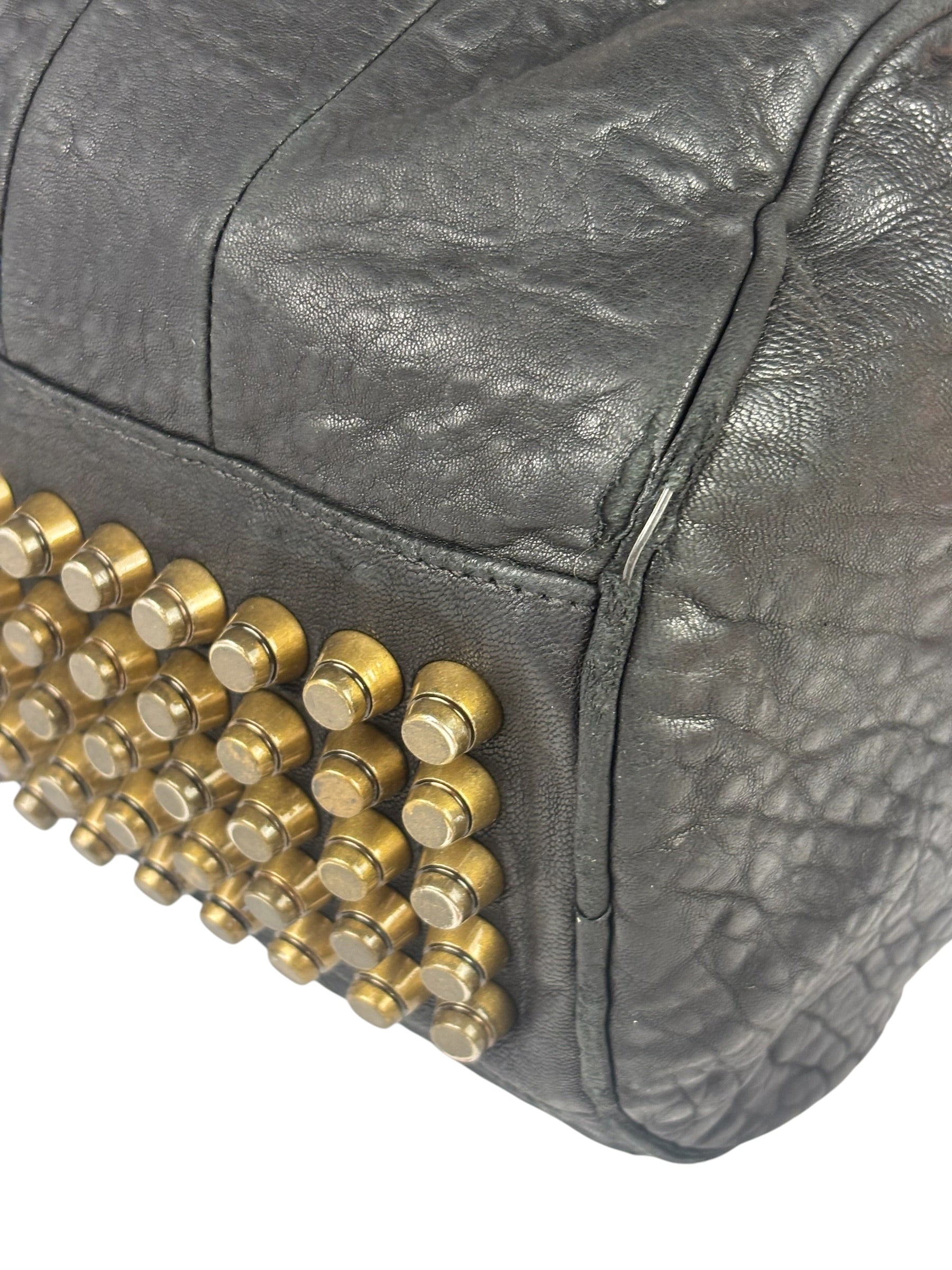 Alexander Wang Black Pebbled Leather Rocco Satchel