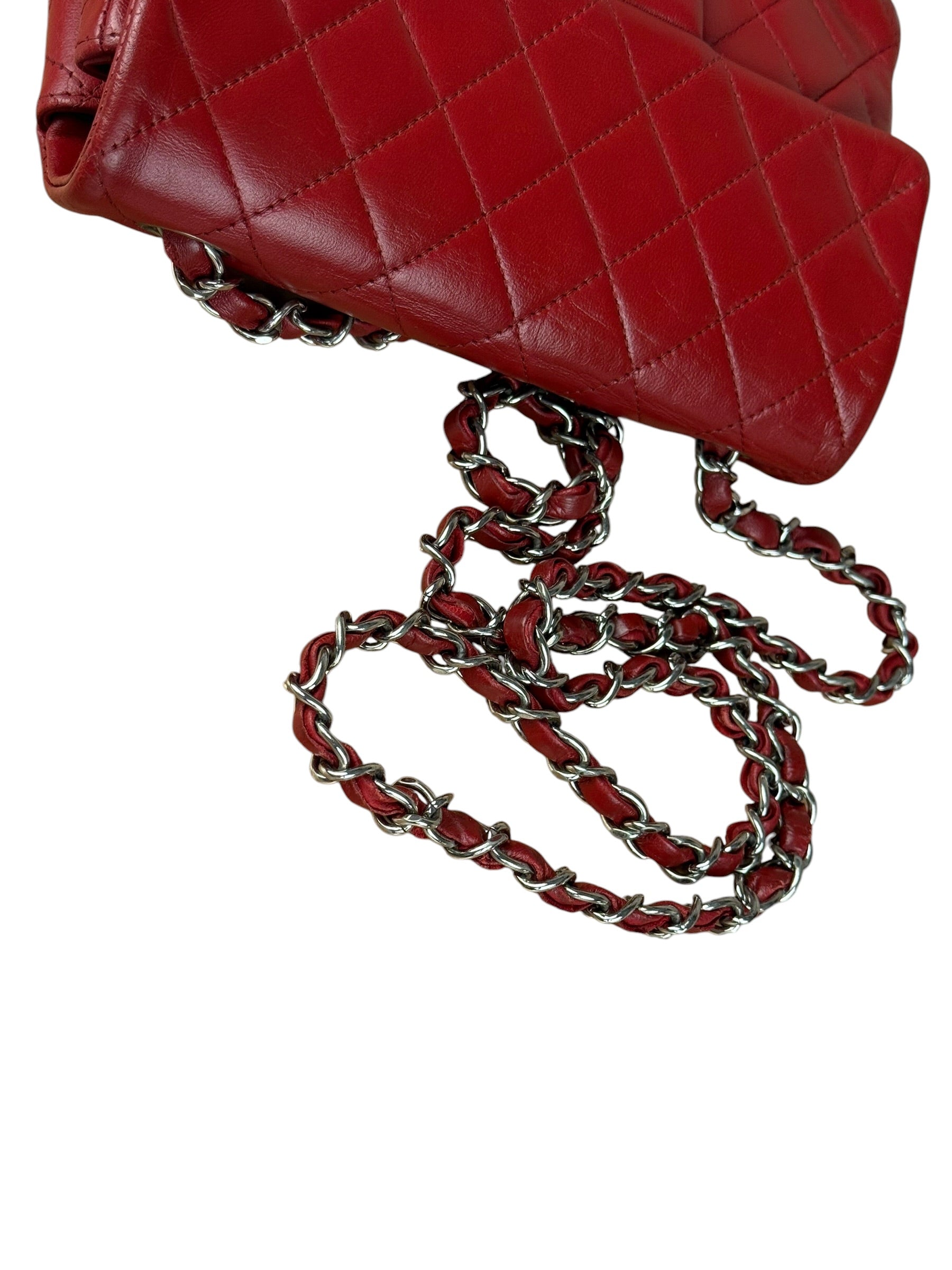 Chanel Red Quilted Leather Classic Mini Flap Bag 2012