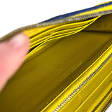 Bottega Veneta Large Intreccio Long Zip Wallet Yellow
