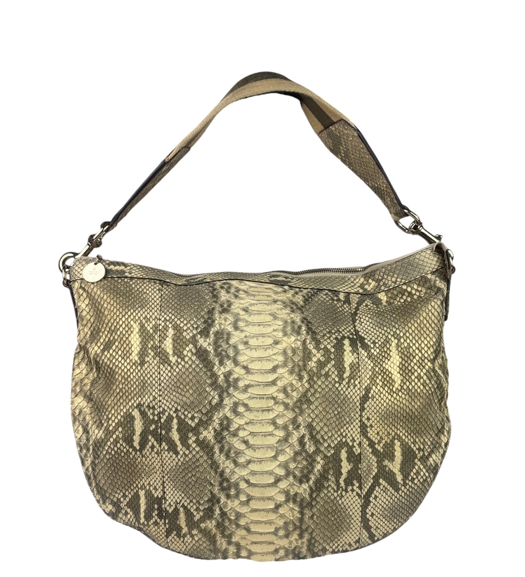 Gucci Light Sand Tones Python Hobo Bag