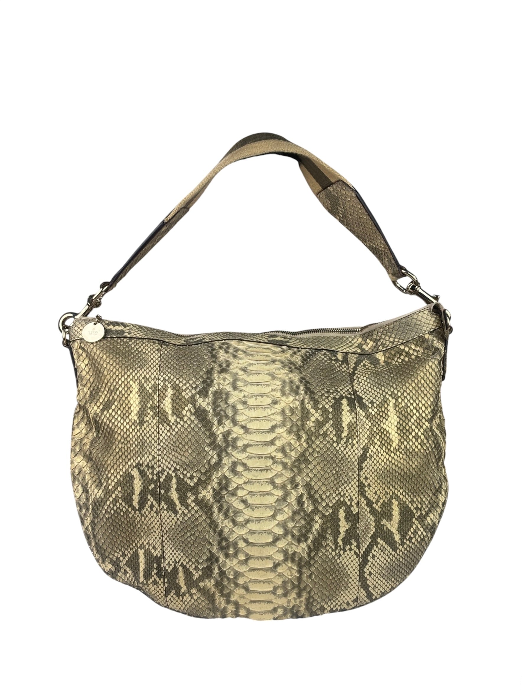 Gucci Light Sand Tones Python Hobo Bag