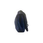 Chanel Blue Leather Diamond Stitch Iridescent Chain Flap Bag 2012