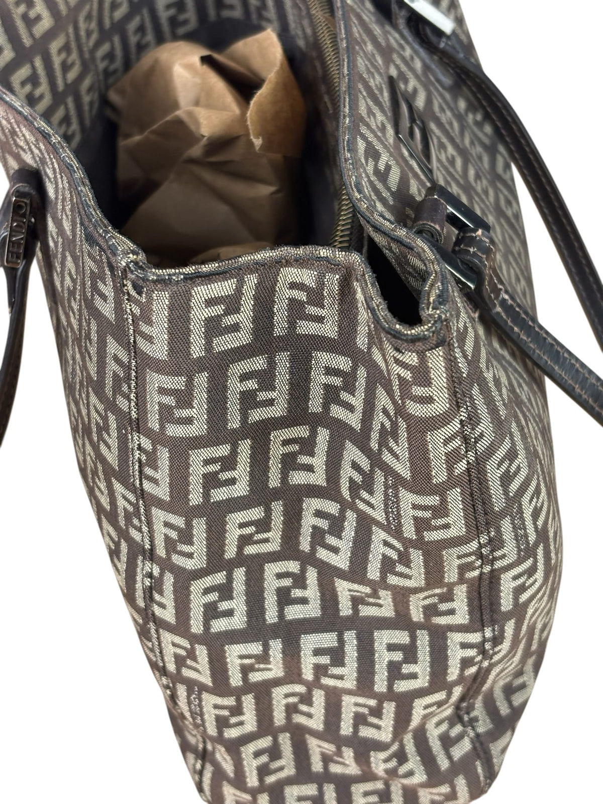 Fendi Brown Zucchino Canvas Mini Tote