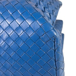 Bottega Venete Blue Lambskin Intrecciato Roma Tote