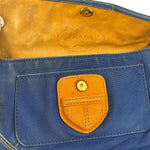 Prada Vintage Cobalt Blue Canvas Flap Shoulder Bag