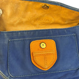 Prada Vintage Cobalt Blue Canvas Flap Shoulder Bag