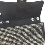 Chanel Black CC Quilted Jersey and Tweed Chain Flap Bag 2014