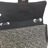 Chanel Black CC Quilted Jersey and Tweed Chain Flap Bag 2014