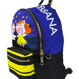 Dolce & Gabbana Multicolor Nylon Leather Trim Super Pig Cartoon Backpack
