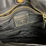 Prada Black Leather Vitello Daino Handbag