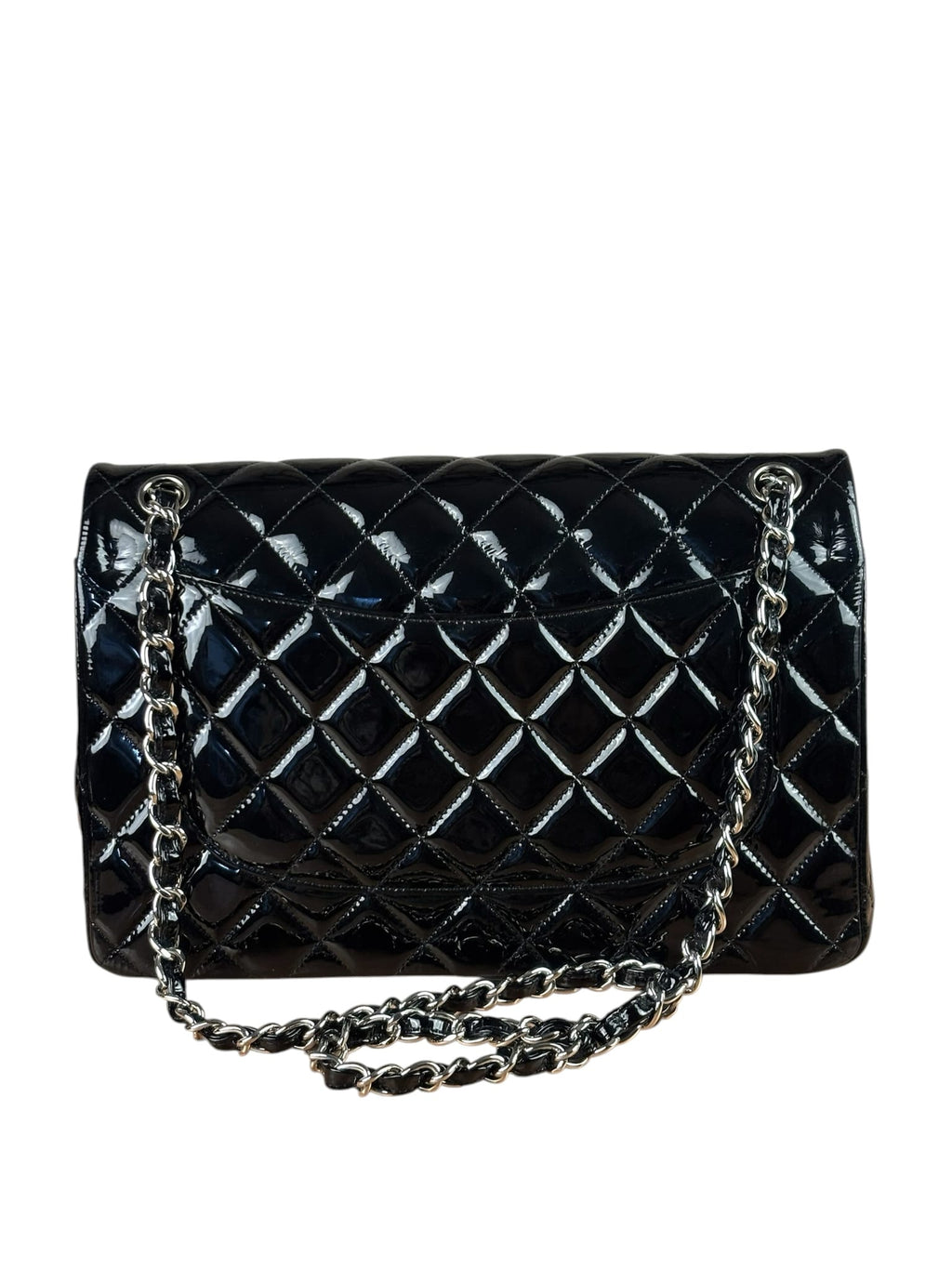 Chanel Black Patent Leather Jumbo Double Flap 2013