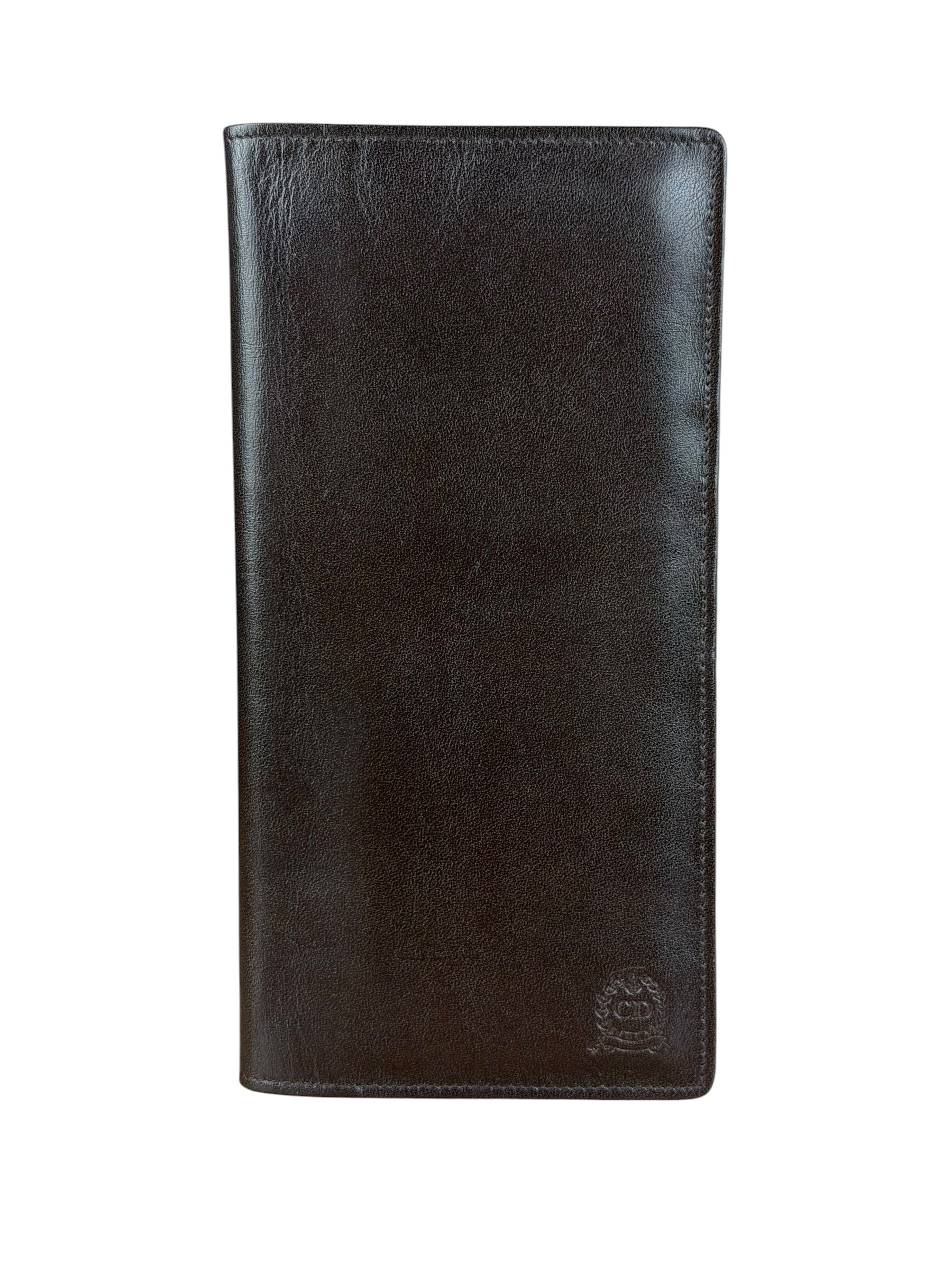 Christian Dior Brown Leather Bifold Checkbook Wallet