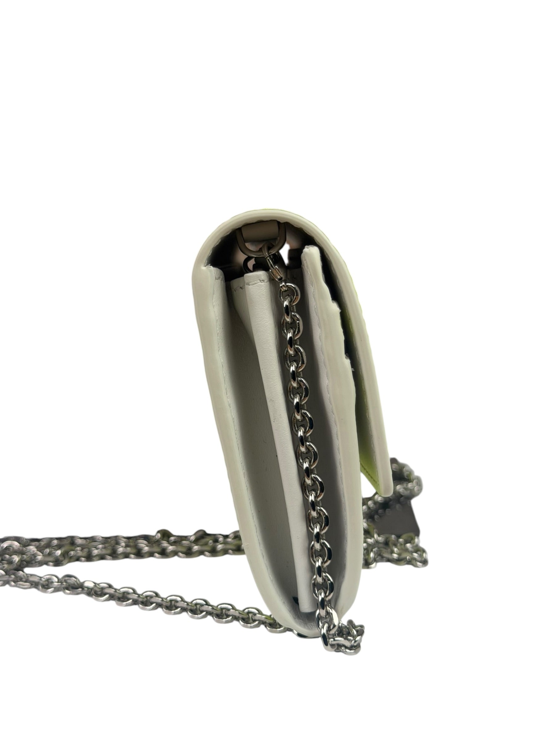 Fendi x Marc Jacobs Grey/Neon Yellow Roma Flap Wallet On Chain