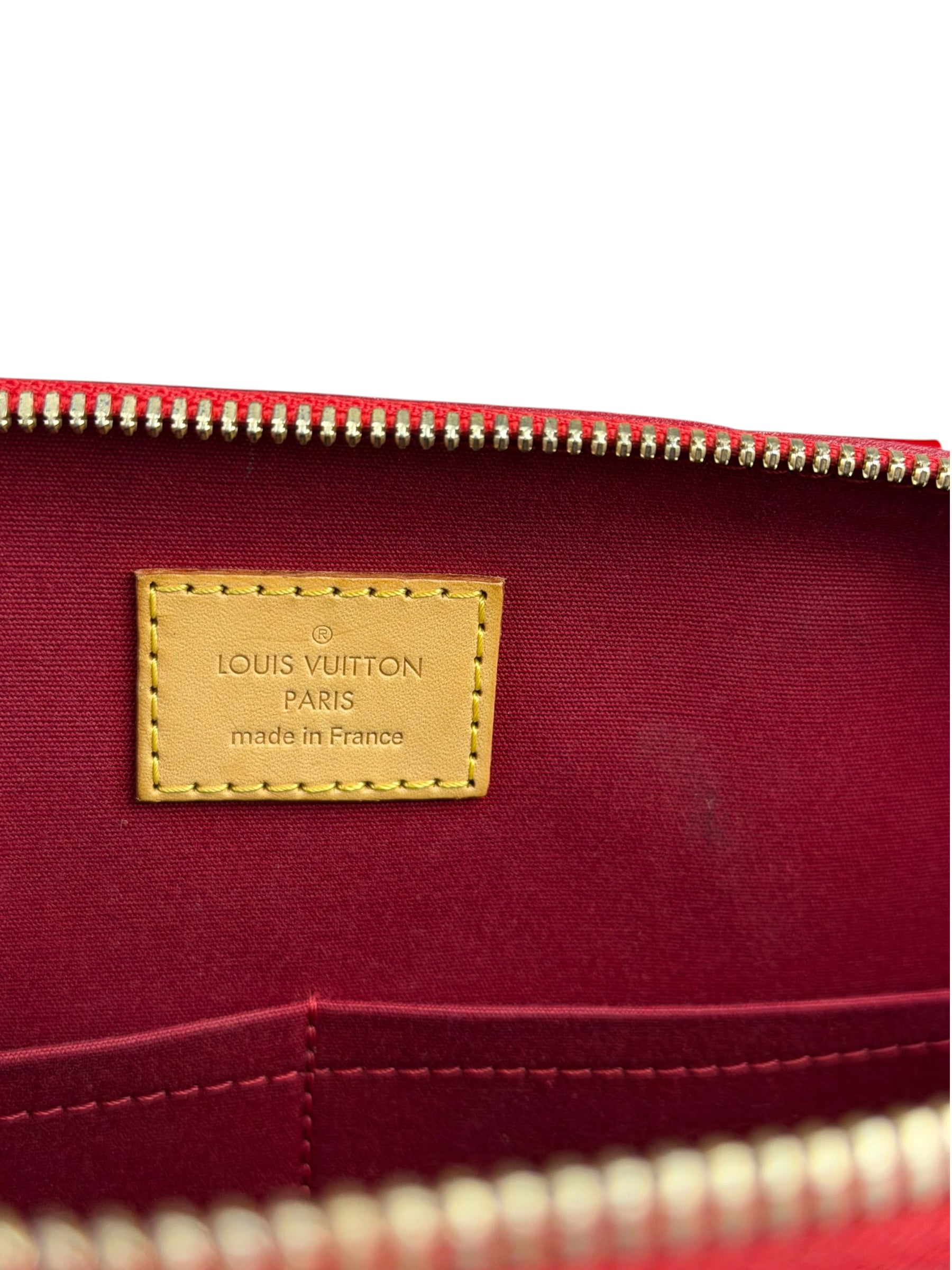 Louis Vuitton Red Vernis Alma MM Handbag