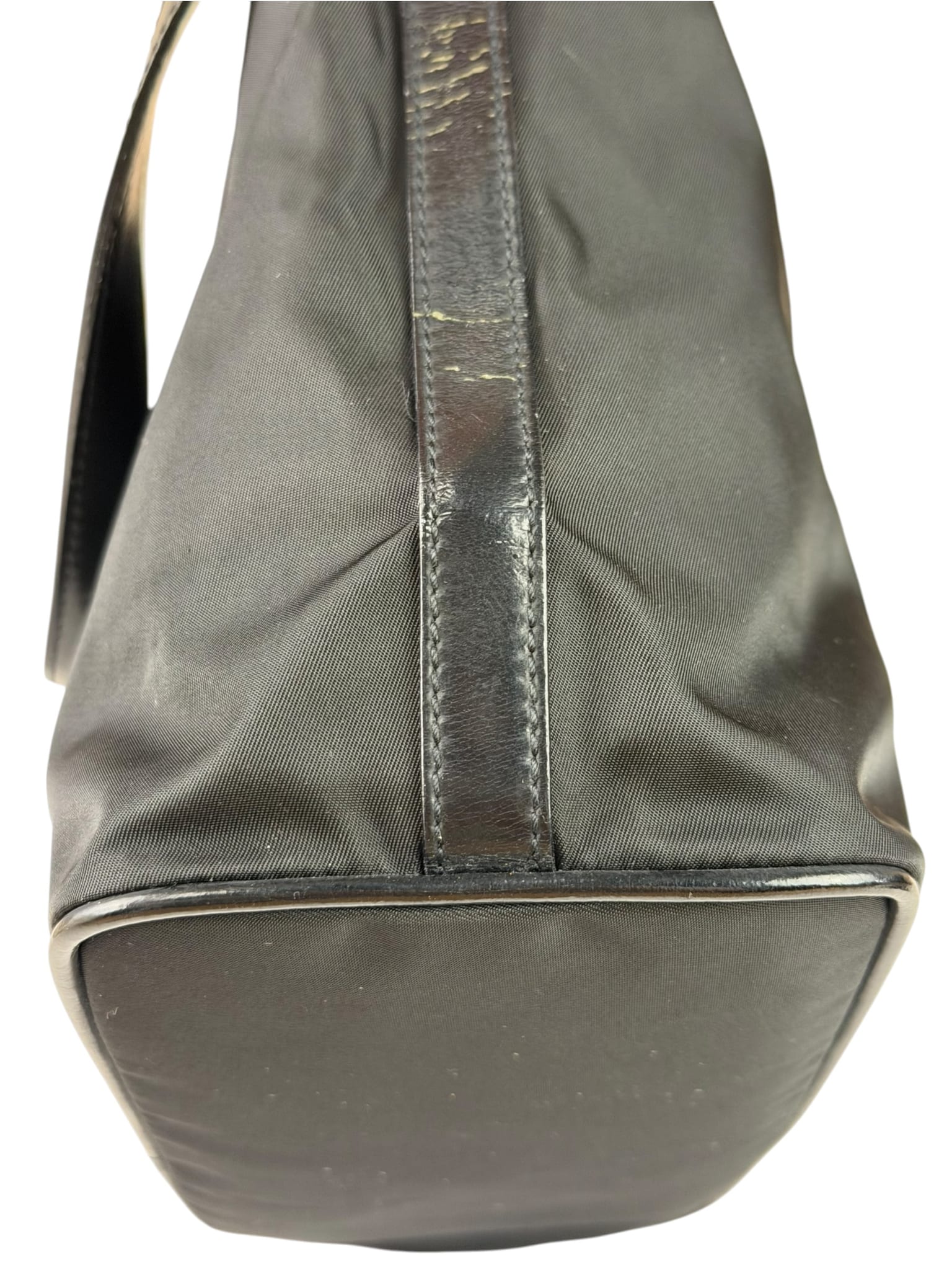 Prada Black Leather Trim/Tessuto Nylon  Shoulder Bag