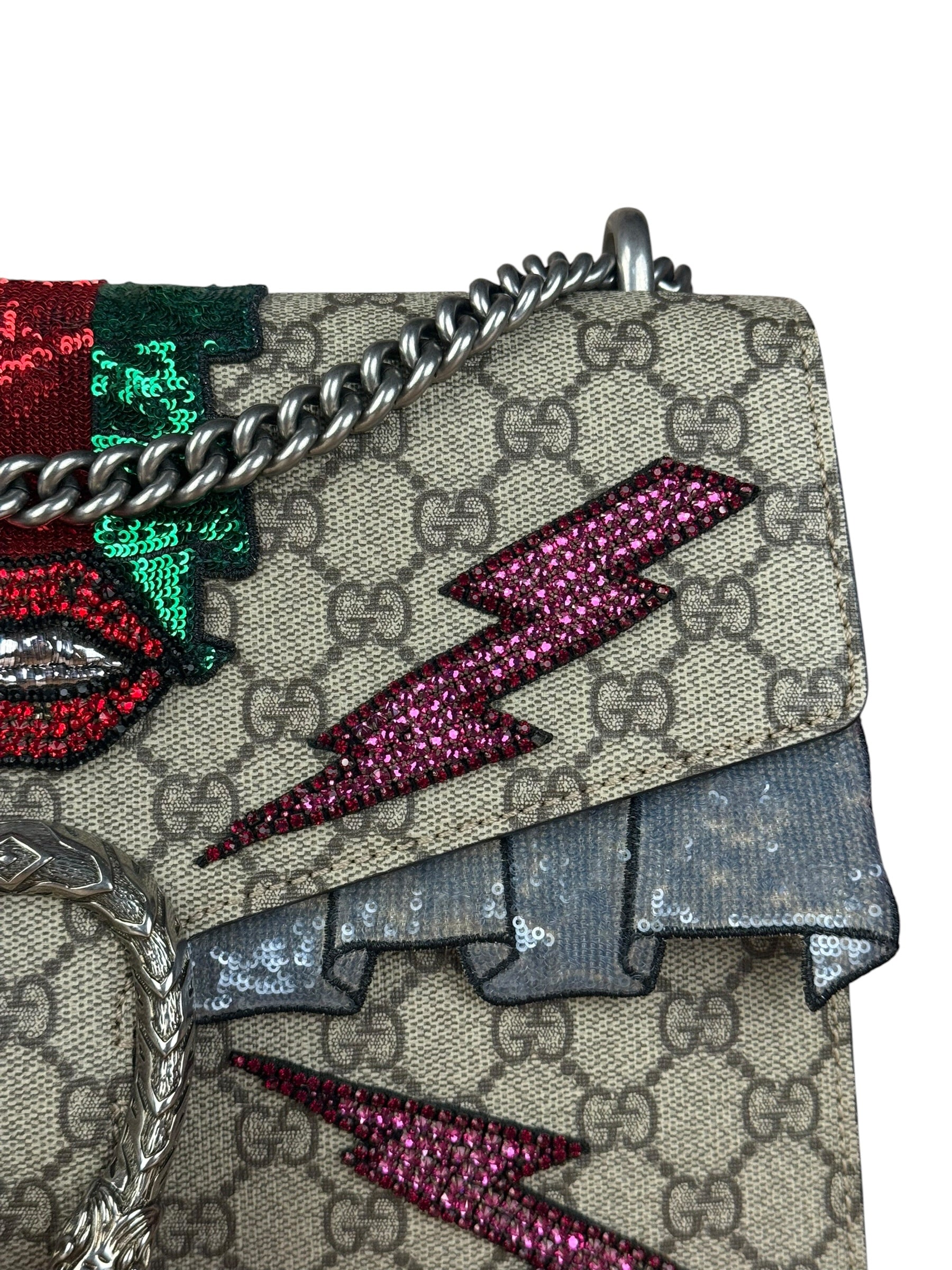 Gucci GG Embellished Patchwork Dionysus Chain Bag