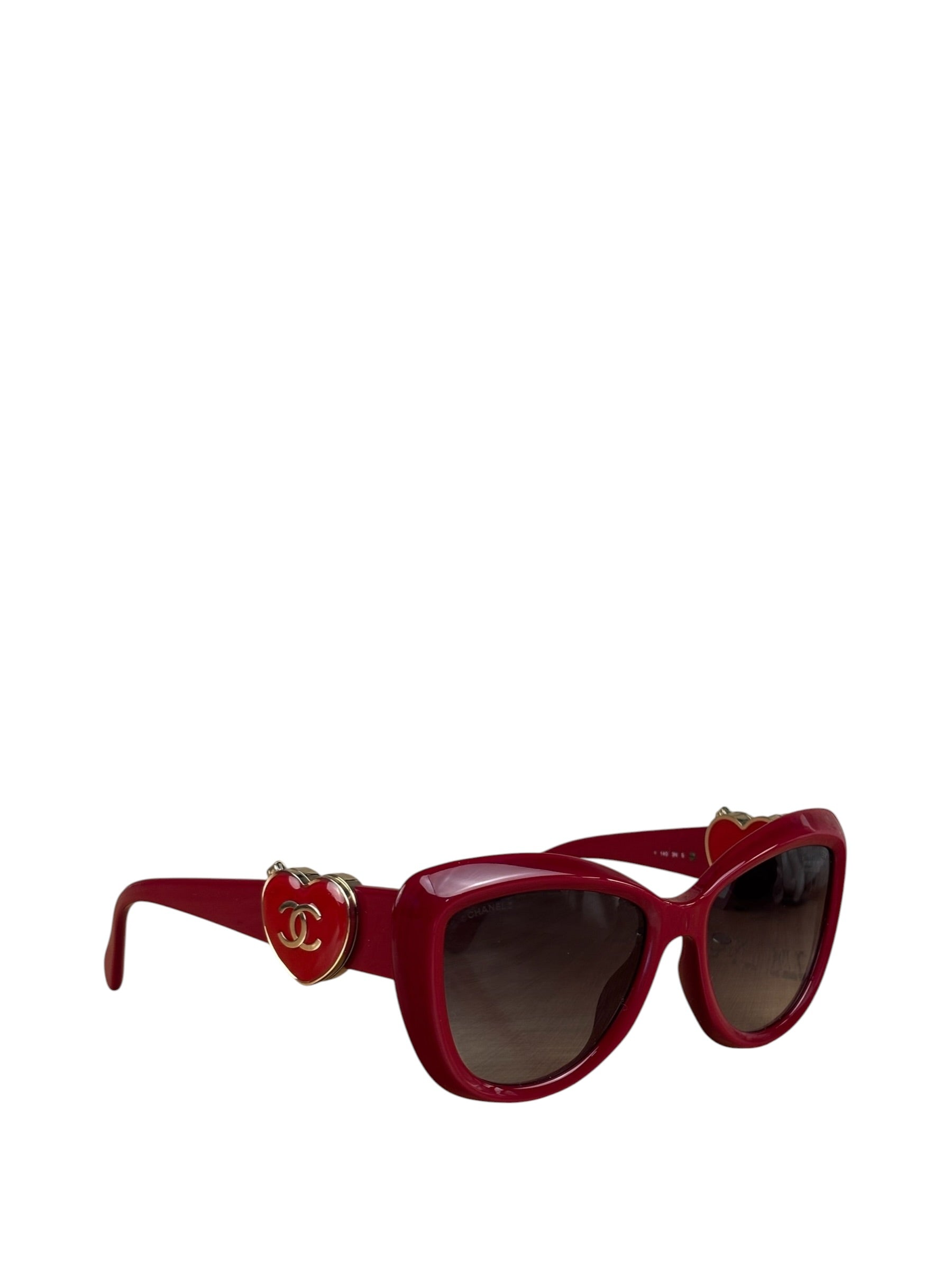 Chanel Vintage Red Heart Sunglasses