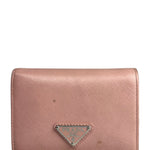Prada Pink Saffiano Leather Compact Wallet