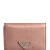 Prada Pink Saffiano Leather Compact Wallet