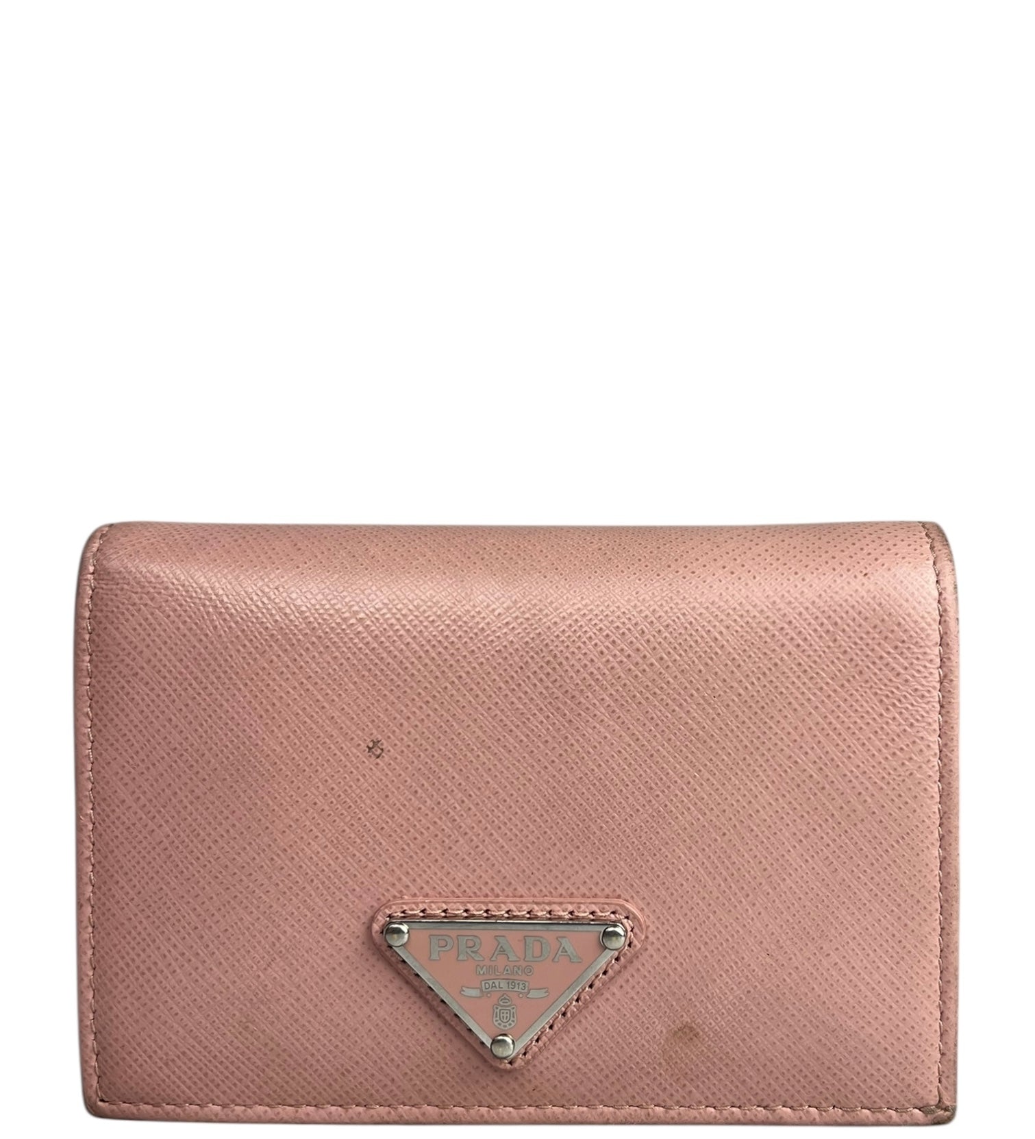 Prada Pink Saffiano Leather Compact Wallet
