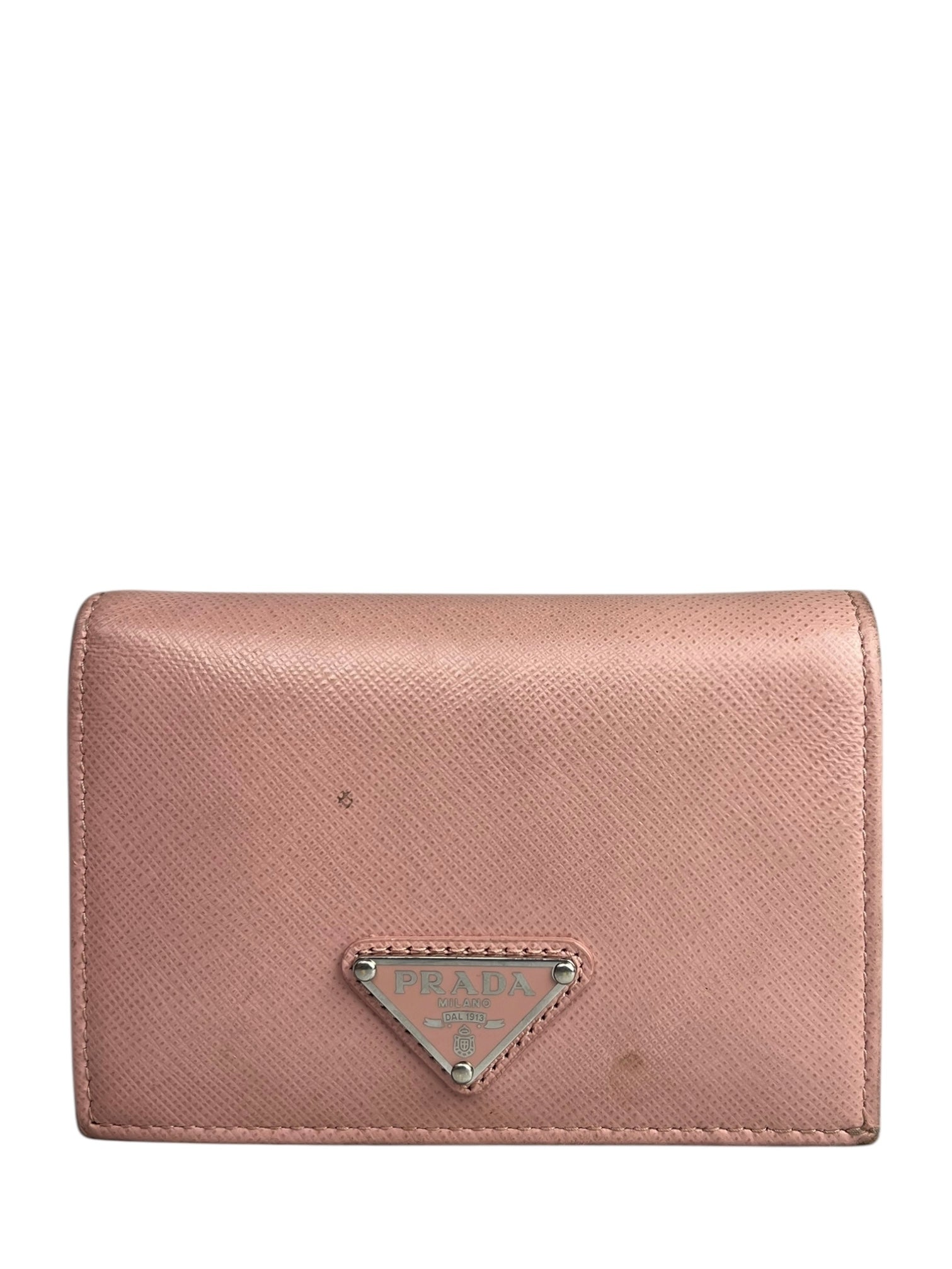 Prada Pink Saffiano Leather Compact Wallet