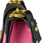 Prada Pink/Black Saffiano Leather Trim Small Cahier Crossbody Bag