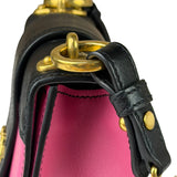 Prada Pink/Black Saffiano Leather Trim Small Cahier Crossbody Bag