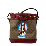 Gucci x Doraemon Bicolor Mini GG Supreme Bucket Bag