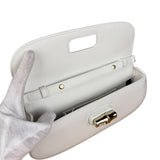 Gucci White Leather Bamboo Night Small Clutch/Pochette