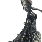 Balenciaga Black/White Leather Le Cagole Graffiti Shoulder Bag
