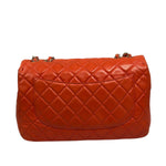 Chanel Orange Quilted Lambskin Flap Bag 2008