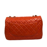 Chanel Orange Quilted Lambskin Flap Bag 2008