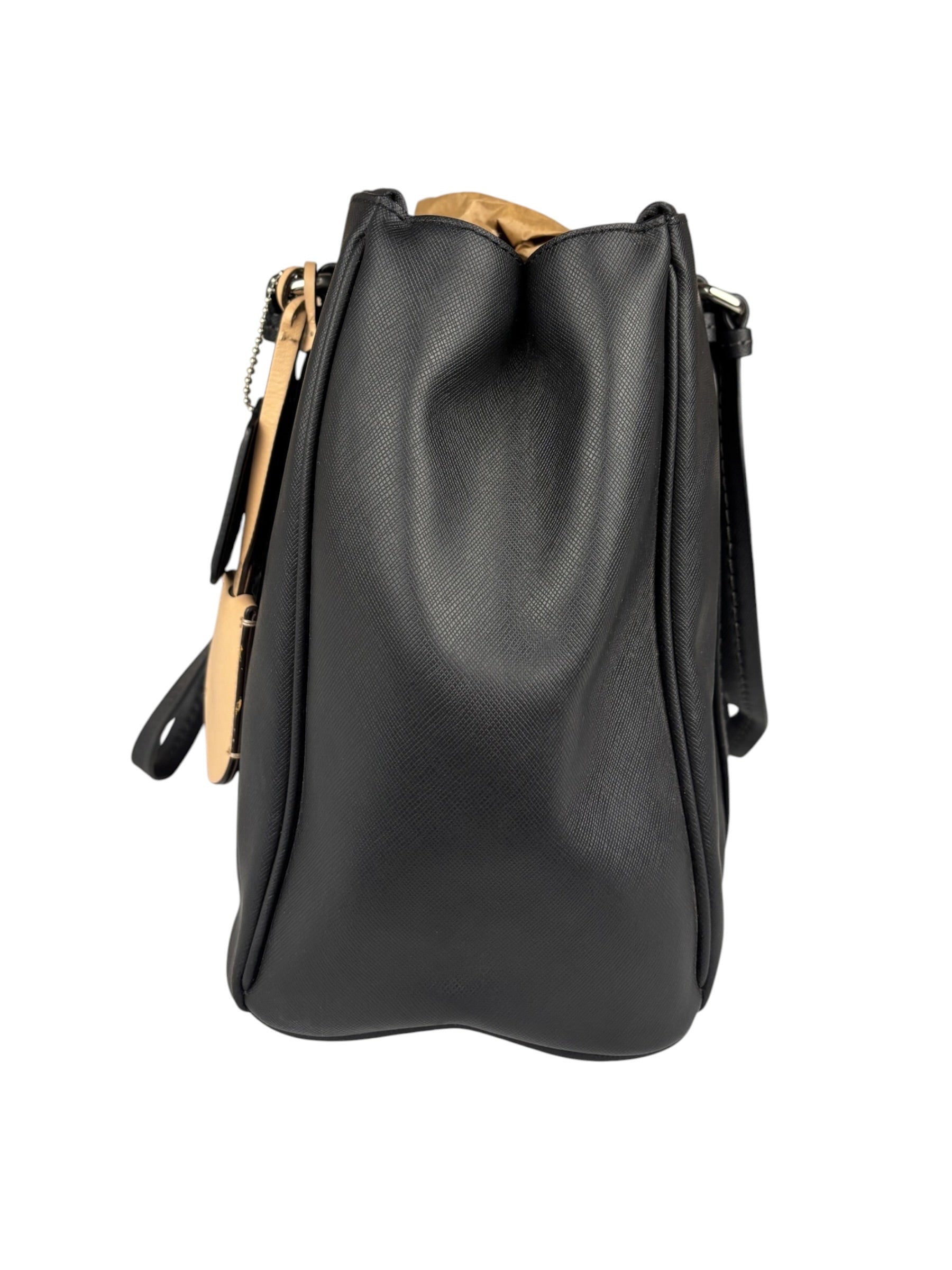 Coach Vintage Black Peyton Leather Jordan Double Zip Shoulder Bag