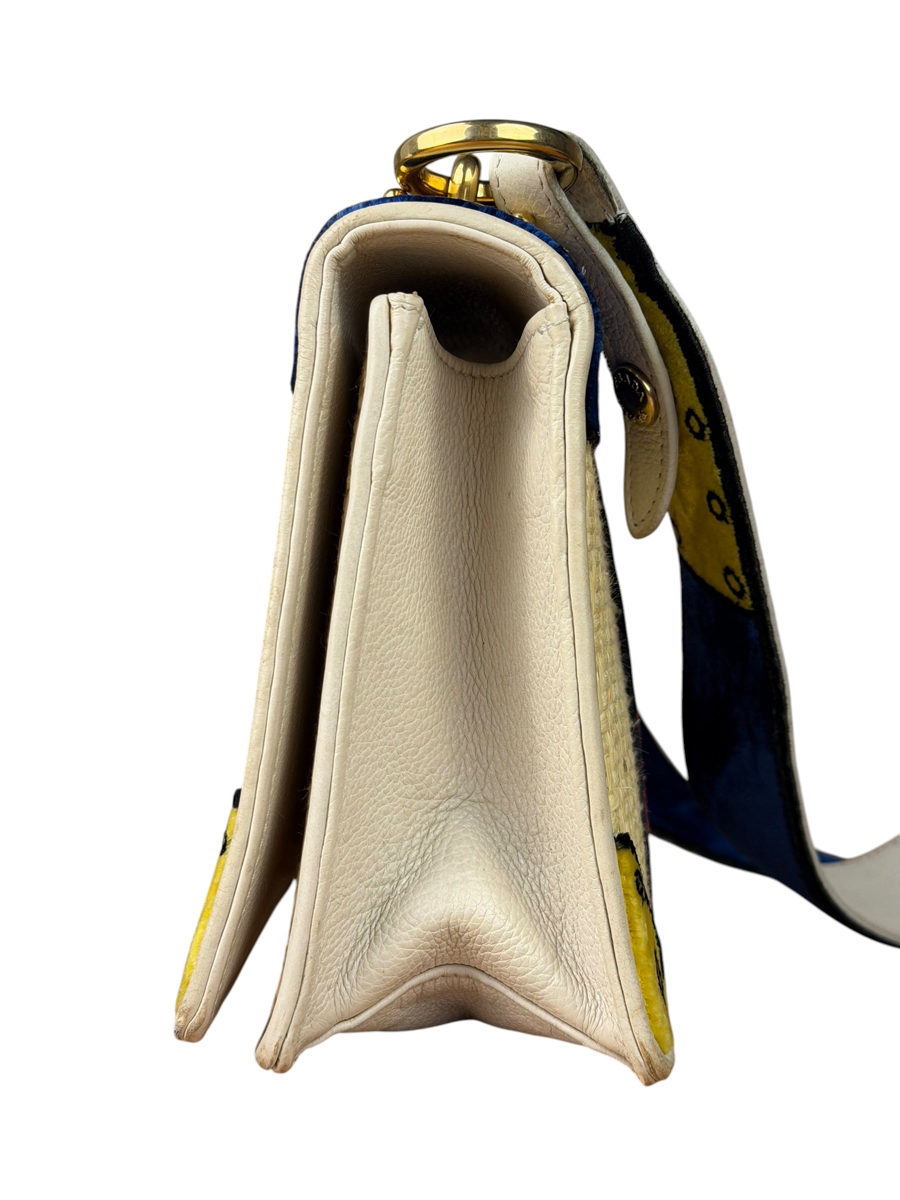 Prada Multicolor Velvet/Leather Trim Trompe L'oeil Cahier Crossbody Bag