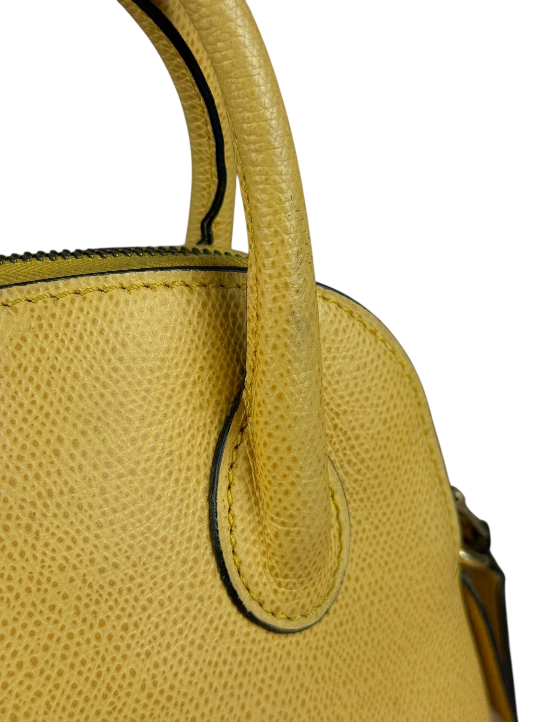 Celine Yellow Leather Dome 2Way Handbag