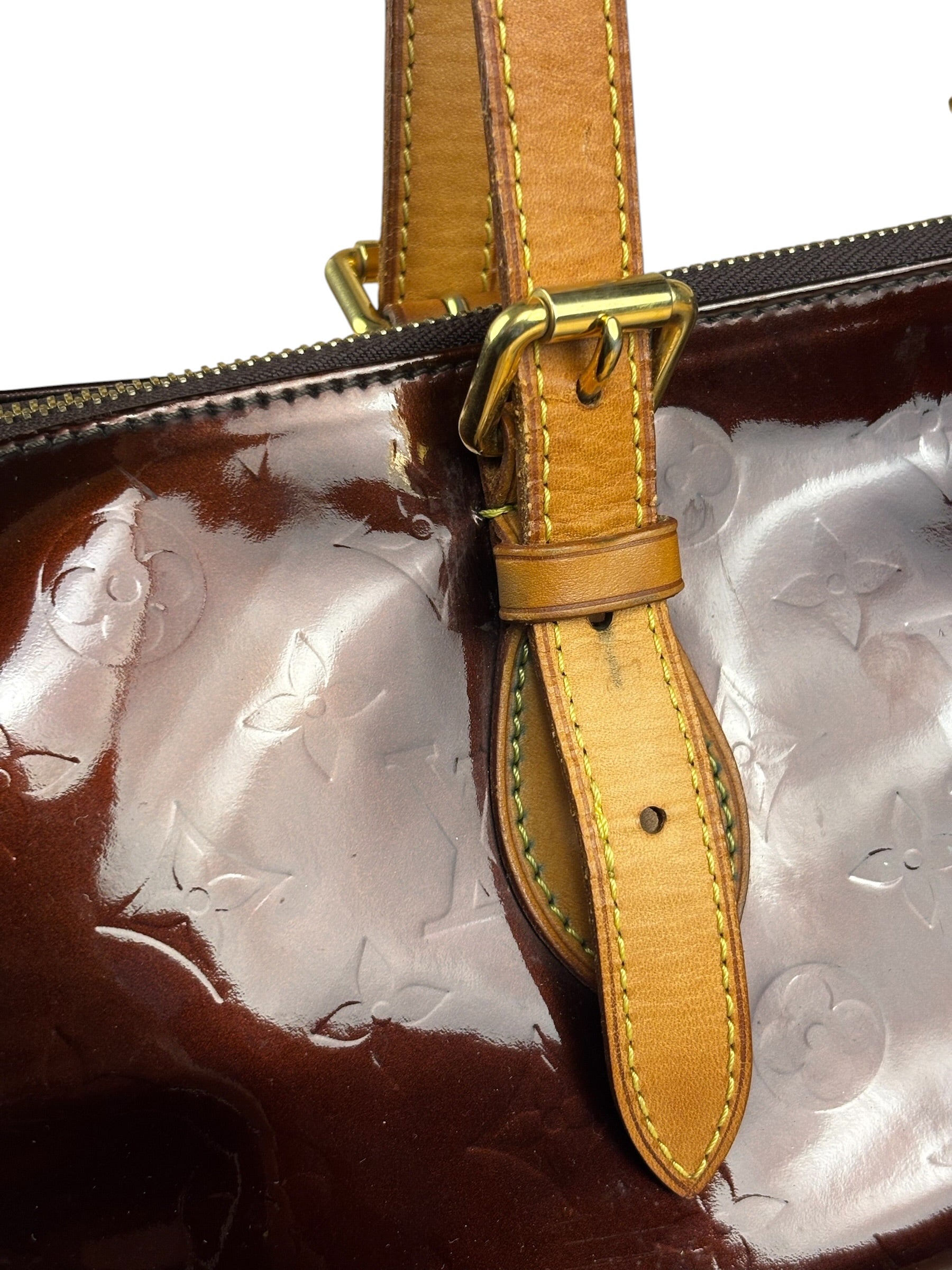 Louis Vuitton Burgundy Monogram Vernis Rosewood Avenue Handbag