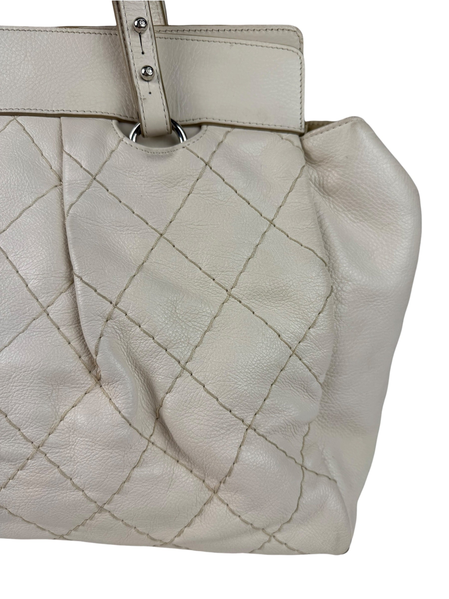 Chanel Beige Quilted Leather Tote 2009